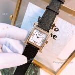 Swiss Copy Hermes Heure H 26mm watches Yellow Gold with Diamonds